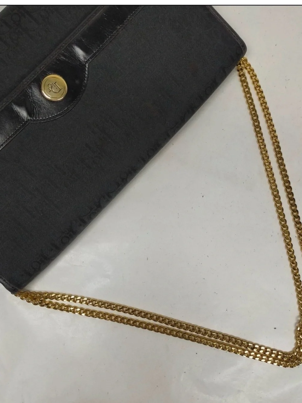 Dior Black Monogram Tote with Gold Plaque